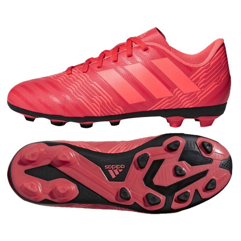 Ghete de fotbal Adidas Nemeziz 17.4 FxG Jr CP9207 roșu roșu