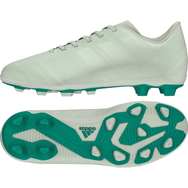 Ghete de fotbal Adidas Nemeziz 17.4 FxG Jr CP9208 multicolor verde Ghete de fotbal Adidas Nemeziz 17.4 FxG Jr CP9208 multicolor verde