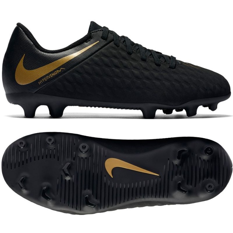 Ghete de fotbal Nike Hypervenom Phantom 3Club Fg Jr AJ4146-090 negru negru