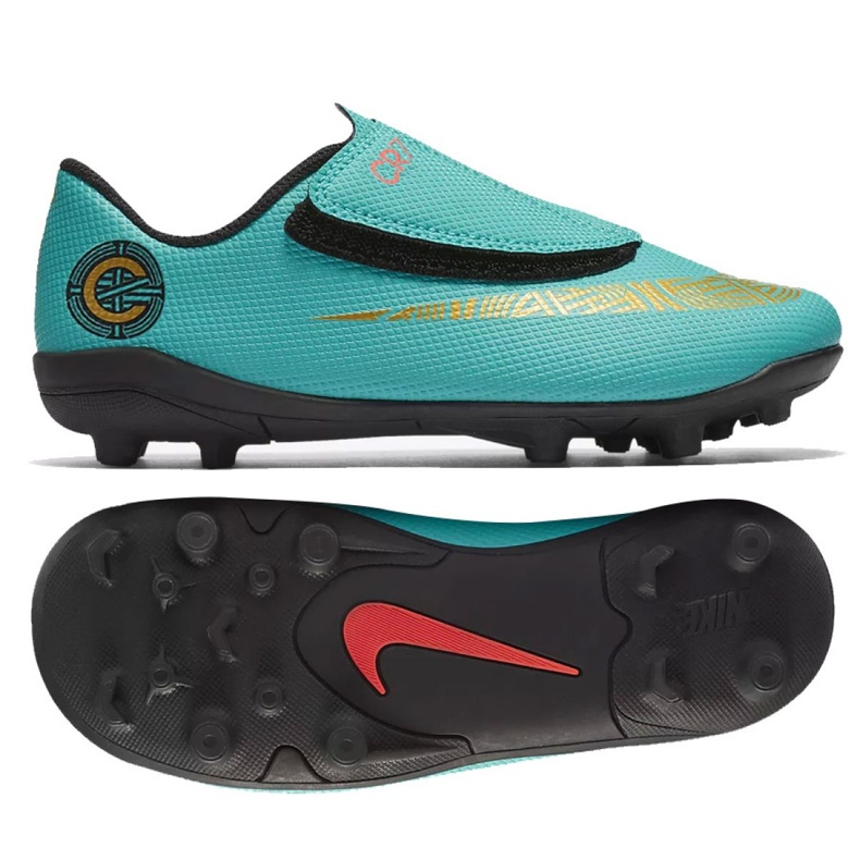 Pantofi de fotbal Nike Mercurial Vapor 12 Club Ps V CR7 Mg Jr AJ3096-390 albastru albastru