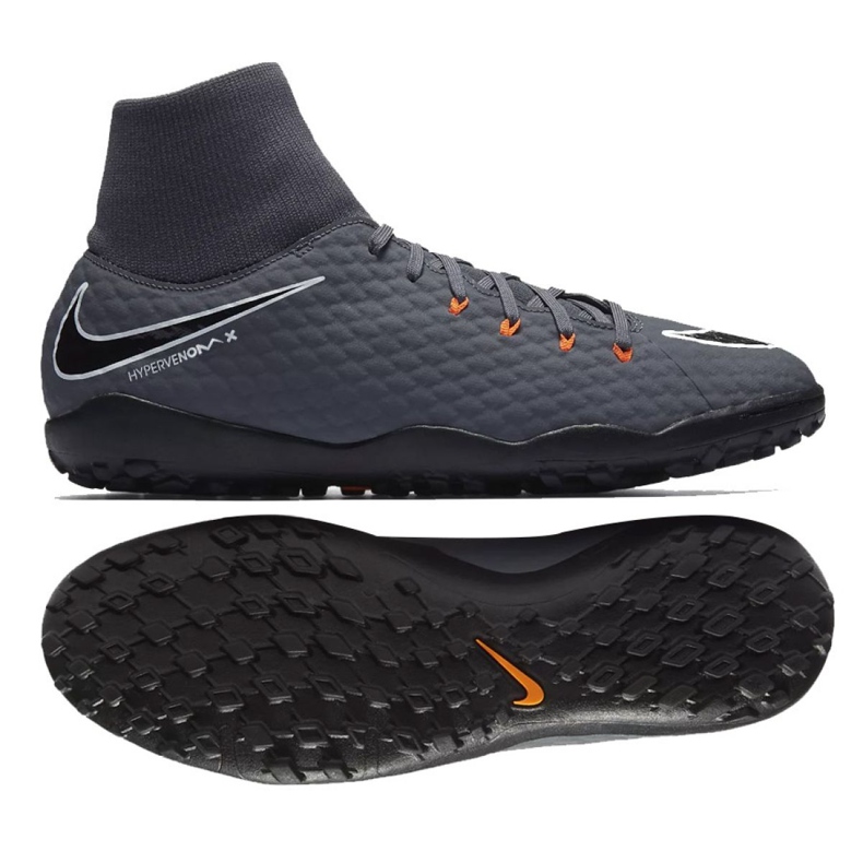 Pantofi de fotbal Nike Hypervenom PhantomX 3 Academy Df Tf M AH7276-081-S gri gri