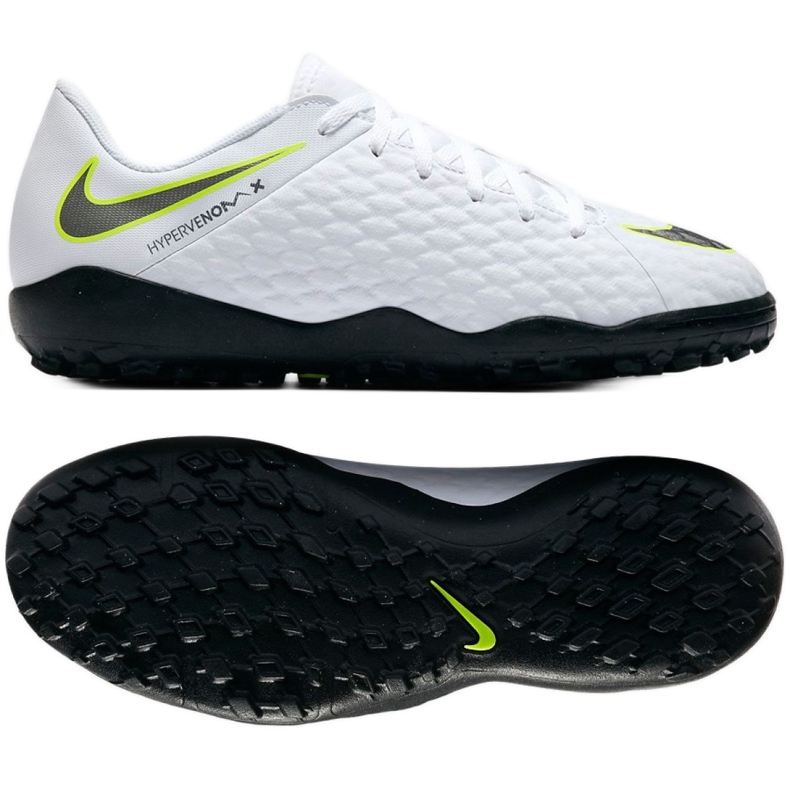 Pantof de fotbal Nike Hypervenom 3 Academy Tf Jr AJ3797-107 alb alb