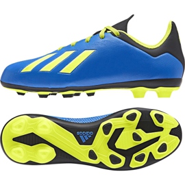 Ghete de fotbal Adidas X 18.4 FxG Jr DB2419 multicolor albastru