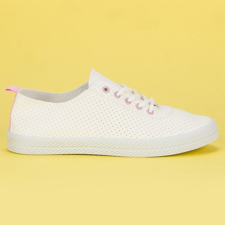 Kylie Adidași legați cu ajur alb