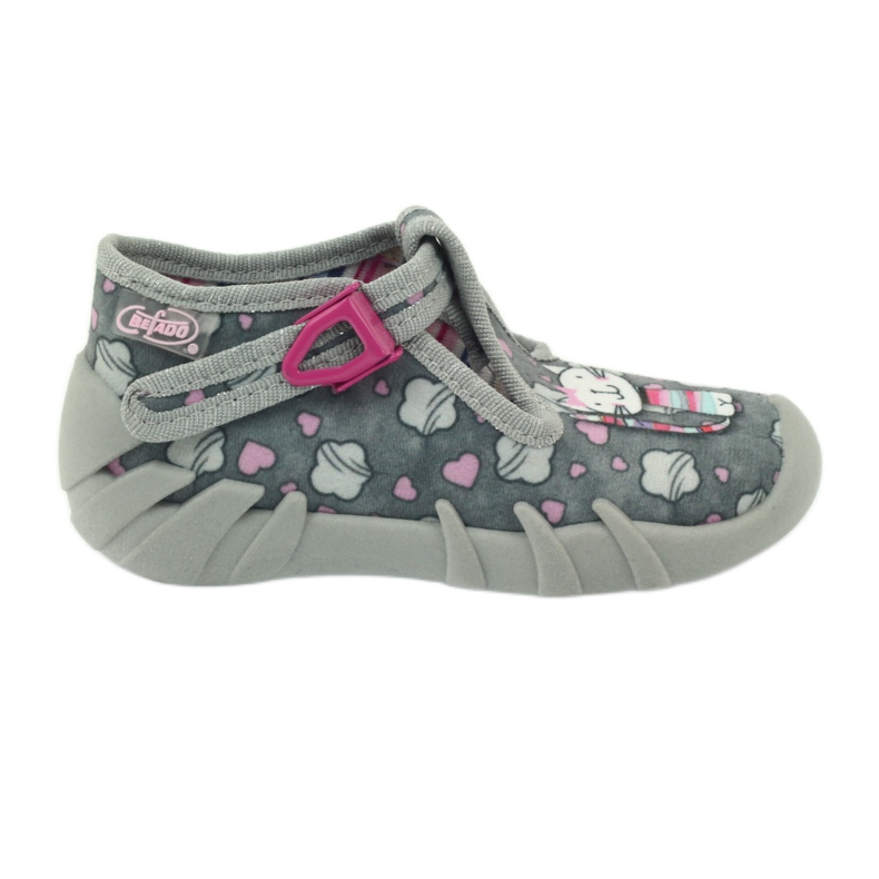 Papuci Kitten Befado 110p326 alb gri roz