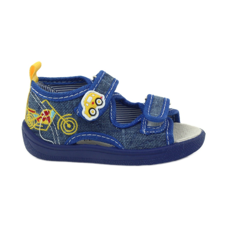 American Club Sandale americane pantofi copii branț din piele albastru galben American Club Sandale americane pantofi copii branț din piele albastru galben