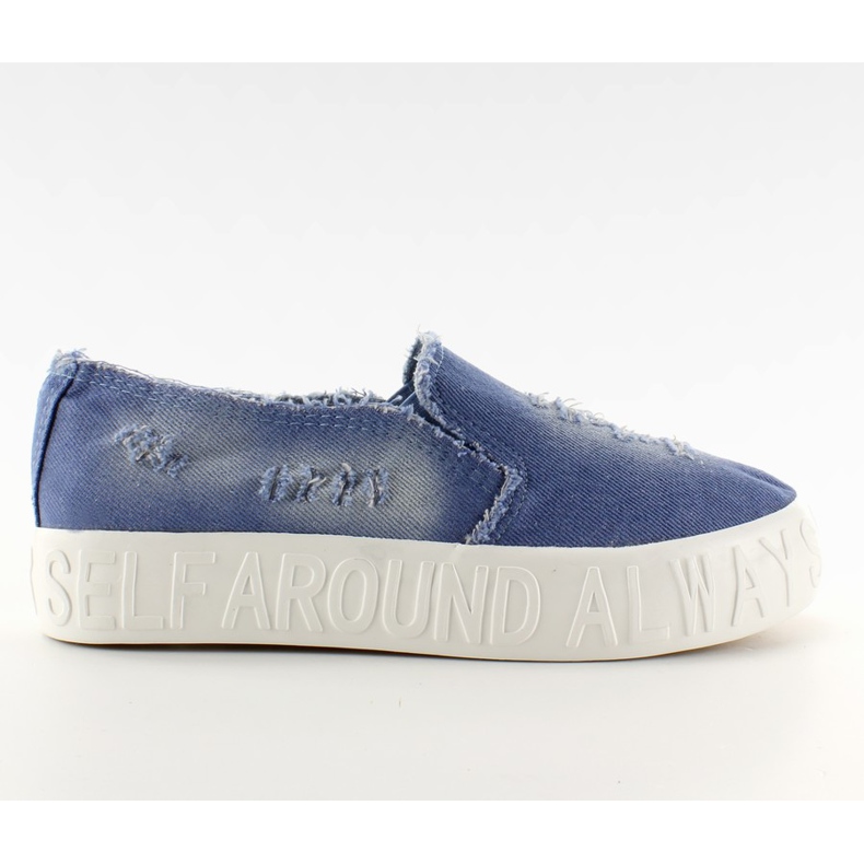 Denim slip-on cu inscripții Z-4 L. albastru