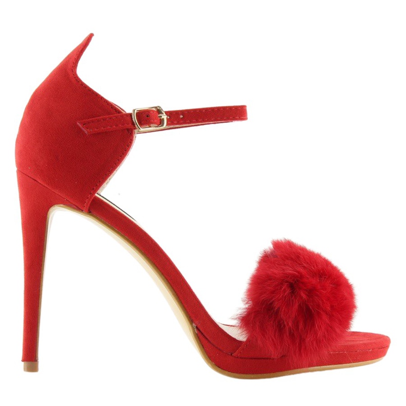 Sandale roșii pe toc înalt L6120 Red roșu