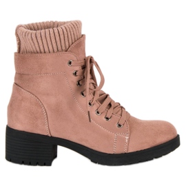 Seastar Botine roz cu siret