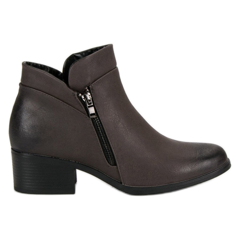 Vinceza Cizme gri cu fermoar negru