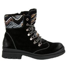 Filippo Botine din piele legate negru