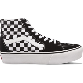 Vans Sk8 Hi Platformă 2 Qxh Checkerboard True White alb negru Vans Sk8 Hi Platformă 2 Qxh Checkerboard True White alb negru