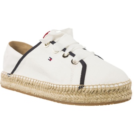 Espadrille de dantelă metalică Tommy Hilfiger 121 alb