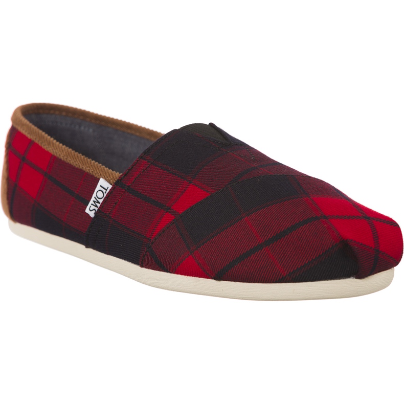 Toms Plaid Womens Classic Alpargata 945 negru roșu