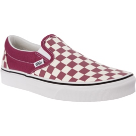 Vans Clasic Slip pe U7A Checkerboard uscat Rose alb multicolor