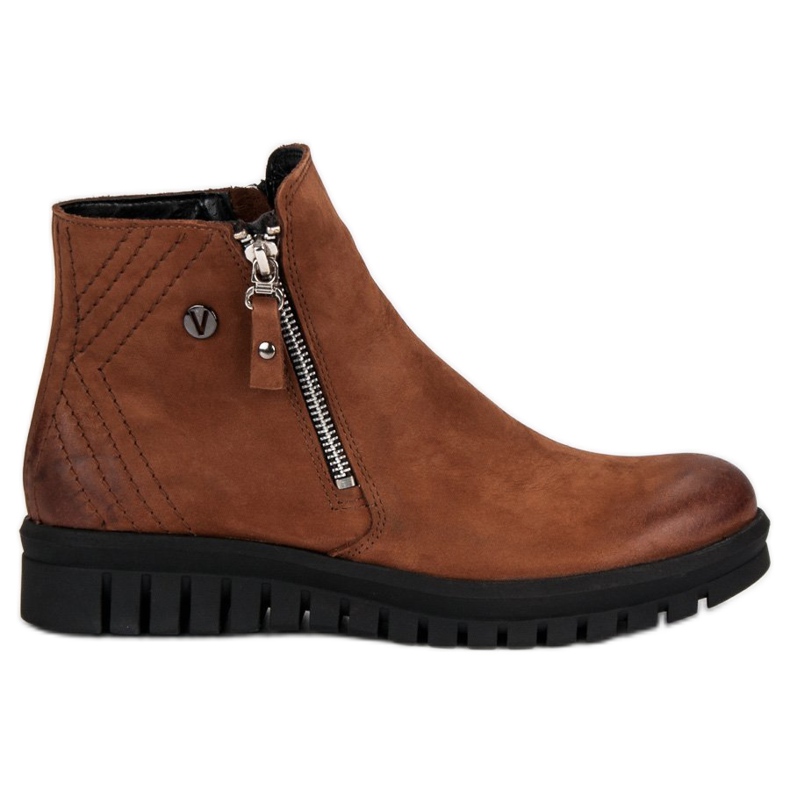 Cizme joase pe fermoarul VINCEZA maro Cizme joase pe fermoarul VINCEZA maro