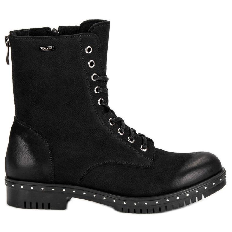 Lucrători din piele neagră VINCEZA negru Lucrători din piele neagră VINCEZA negru