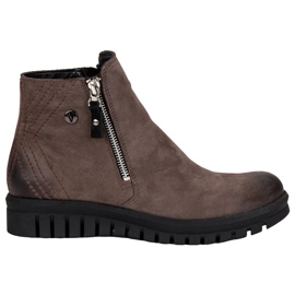 Cizme joase pe fermoarul VINCEZA maro