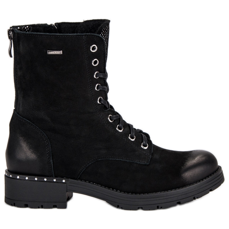 Cizme cu siret VINCEZA negru