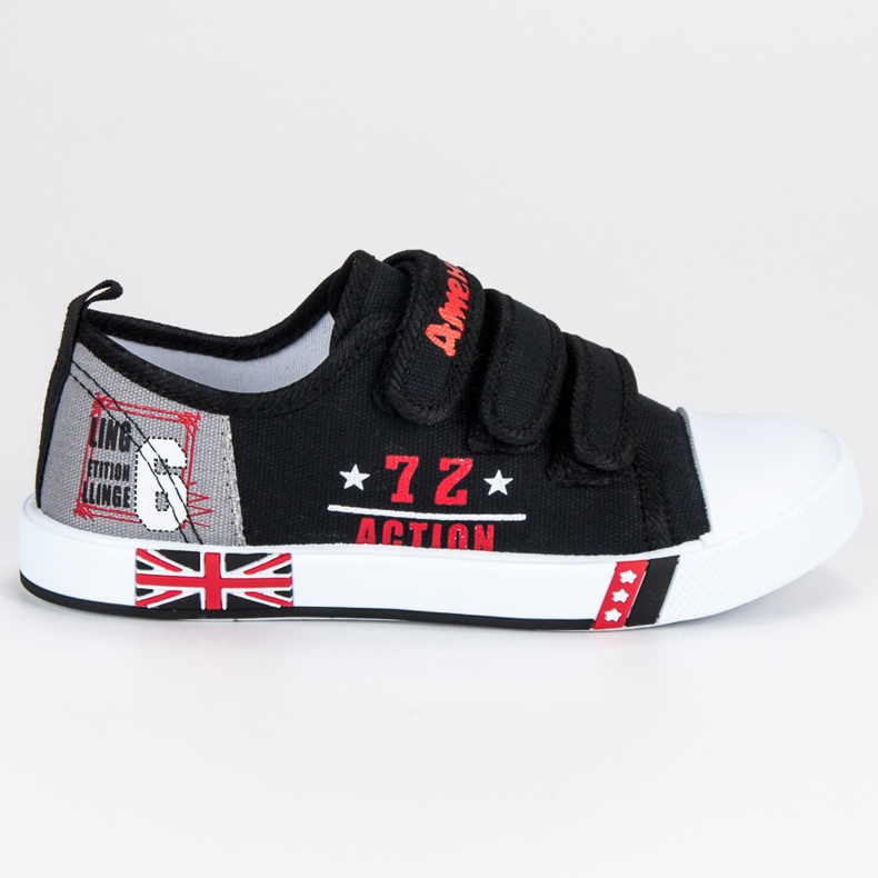 American Club Adidasi negri pe Velcro american negru