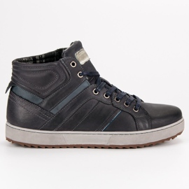 Pantofi din piele de pe gleznă negru Pantofi din piele de pe gleznă negru
