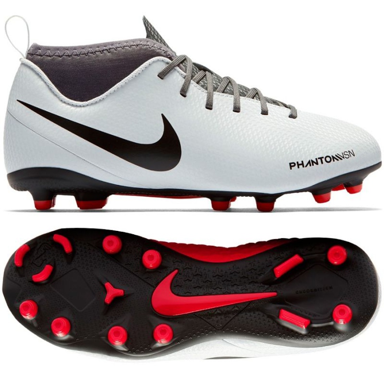 Pantofi de fotbal Nike Phantom Vsn Club Df Fg Jr AO3288-060 multicolor alb