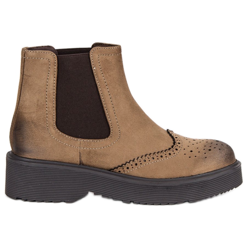 Corina Cizme confortabile din piele intoarsa maro