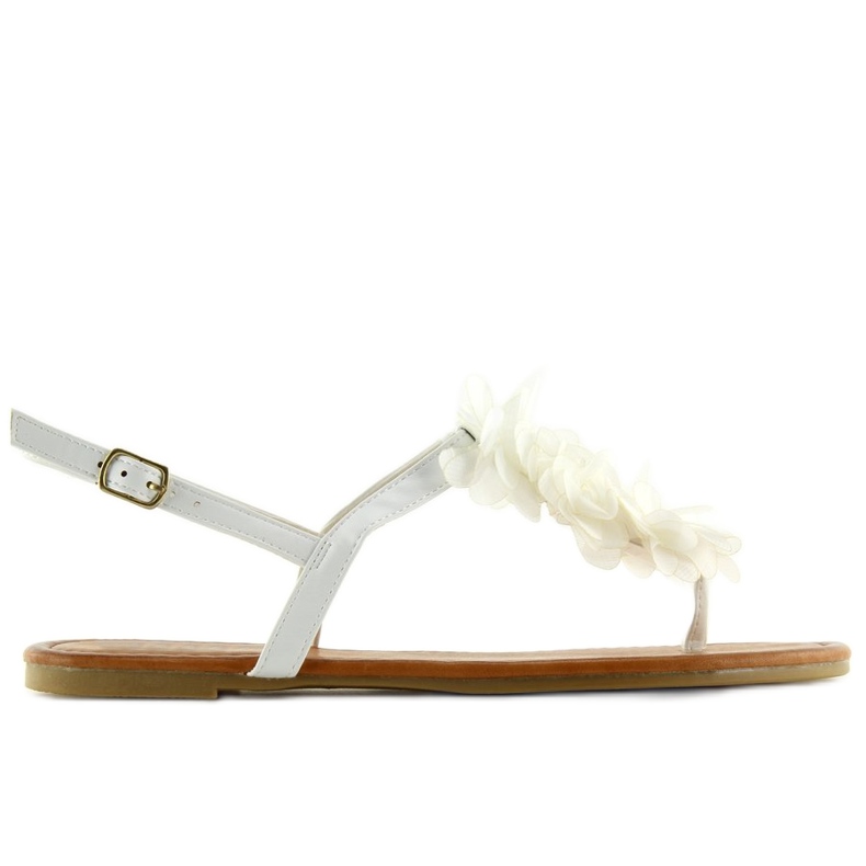 Sandale albe cu flori CK36P Albe