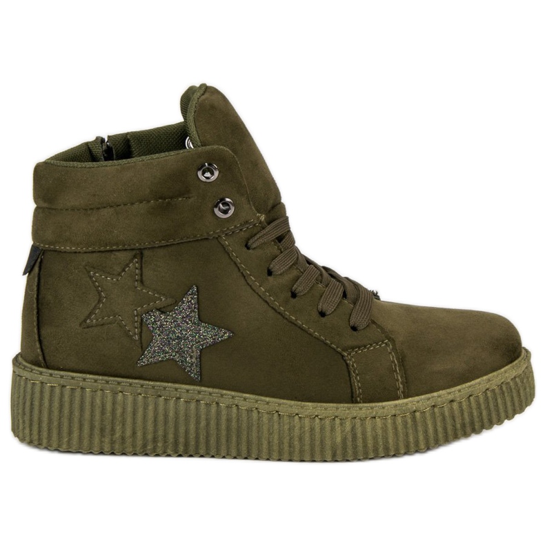 Mckeylor Tenisi Creepers din piele intoarsa verde