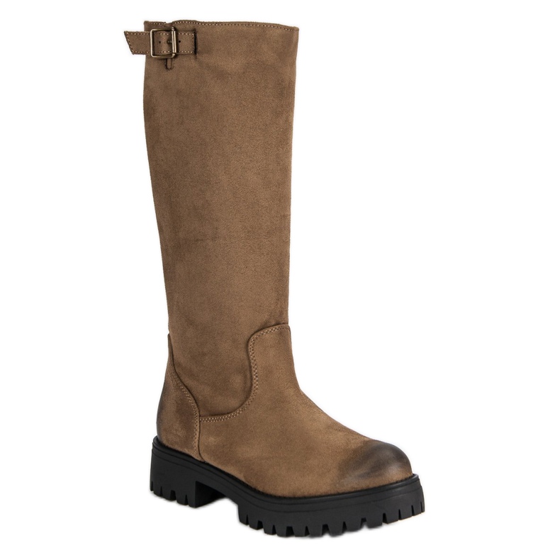 Corina Cizme din piele de căprioară maro