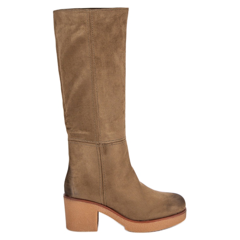 Corina Cizme de piele intoarsa de dama maro