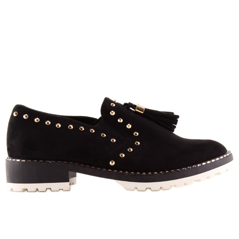 Mocasini negri cu crampoane U-6250 Black negru