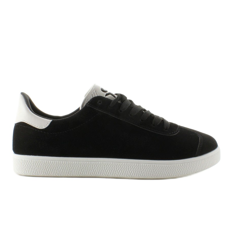 Tenisi din piele intoarsa Juniorki BK6180-1 Negri alb negru