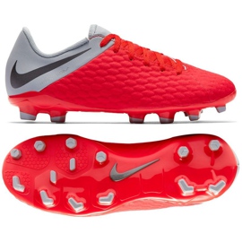 Pantof de fotbal Nike Hypervenom Phantom 3Academy Fg Jr AJ4119-600 roșu portocale si rosii