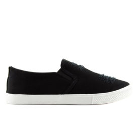 Tenisi slip-on negri BL126P Negru
