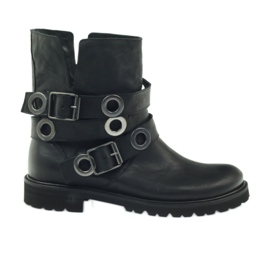 Cizme cu dungi decorate cu cercuri Badura negru