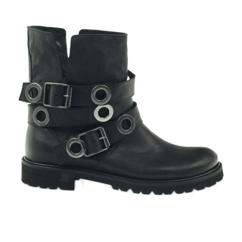 Cizme cu dungi decorate cu cercuri Badura negru