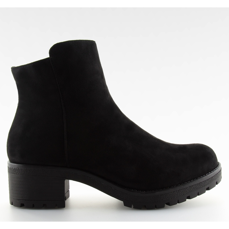 Cizme negre cu toc lat JH561 negru