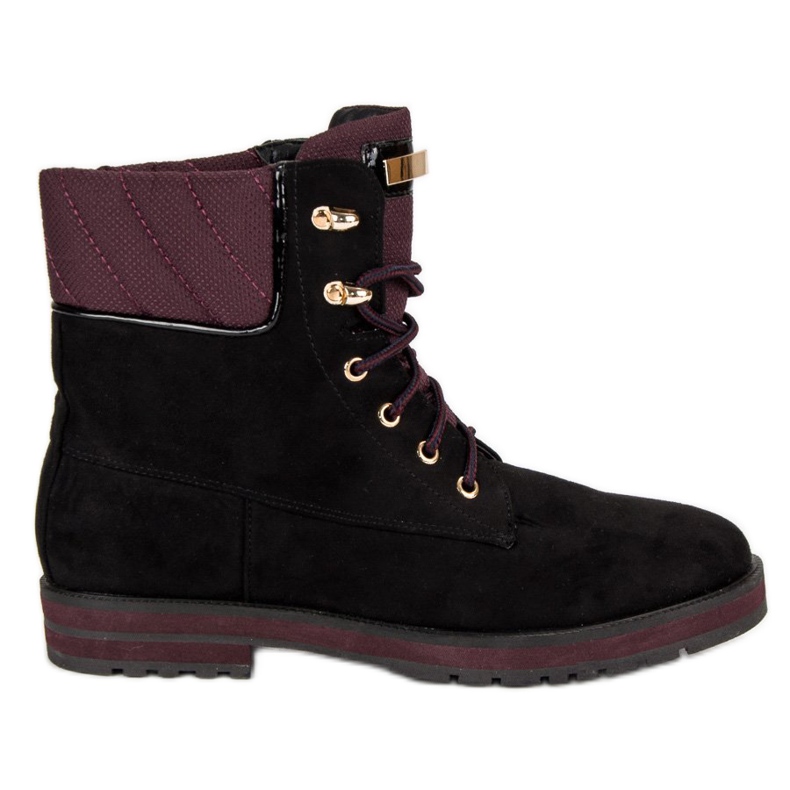 Lucky Shoes Muncitori din piele neagră negru