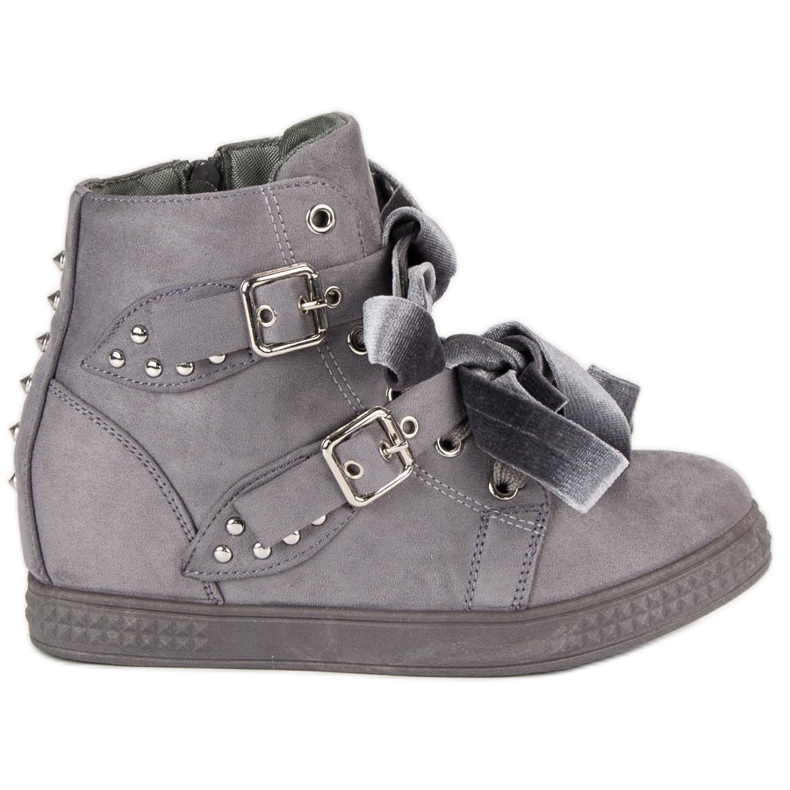 Super Me Adidași gri cu fundițe Super Me Adidași gri cu fundițe