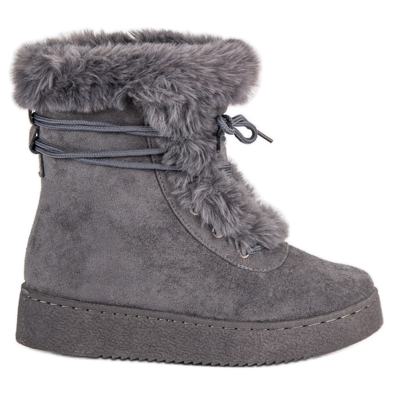 Cizme de zăpadă legate gri