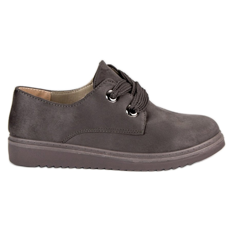 Adidași din piele de căprioară gri