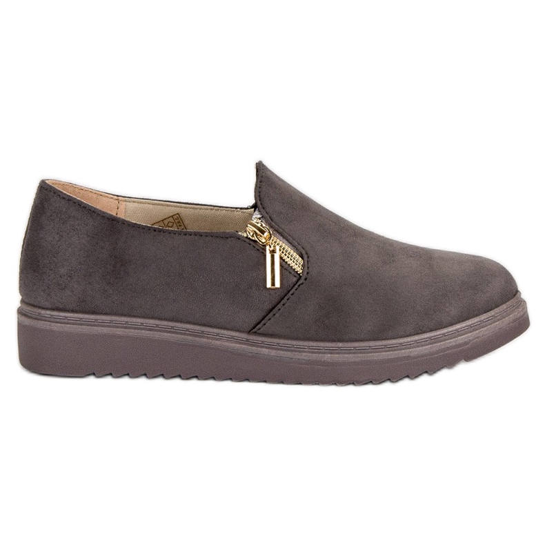 Adidași din piele de căprioară gri