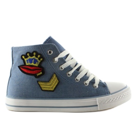 Adidași de top cu patch-uri R63 Cowboy Light Blue albastru