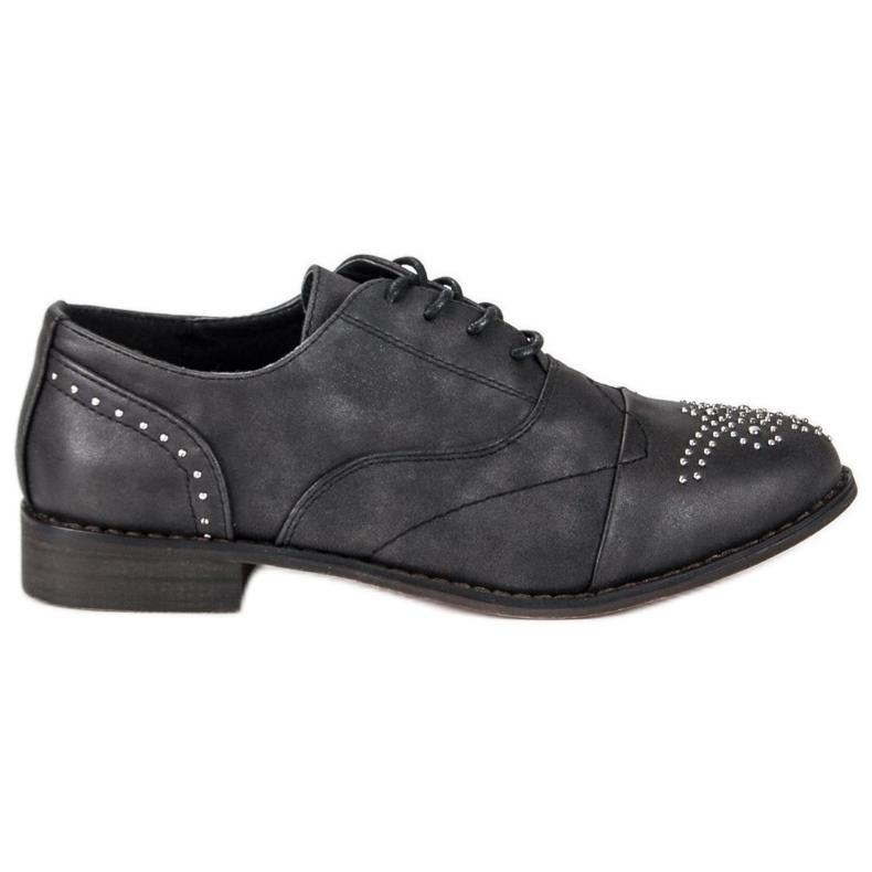Super Me Pantofi legați la modă negru