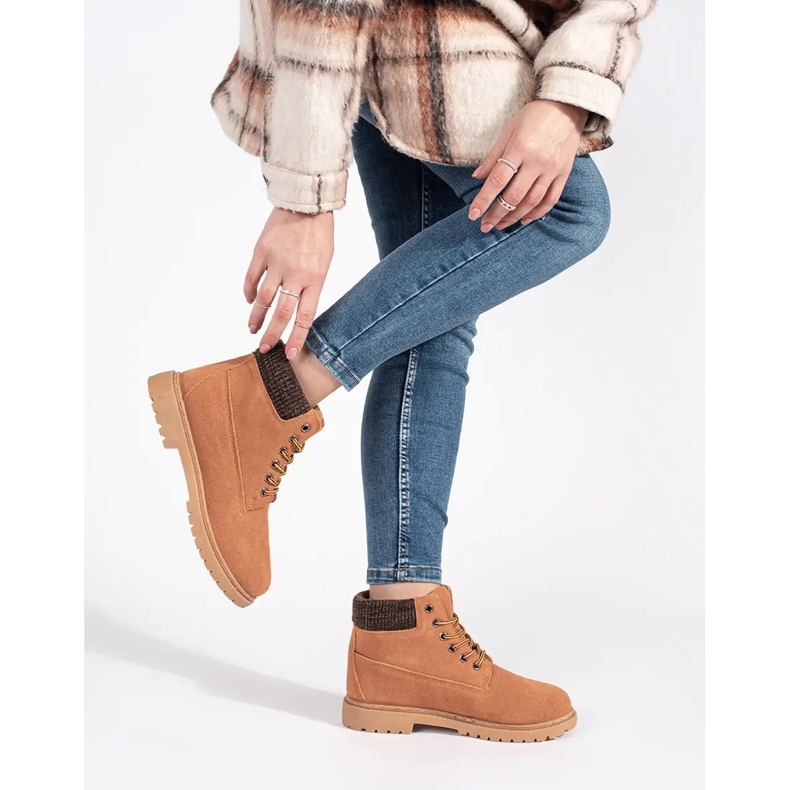 Original Walkman Shoes Trappers din piele de cămilă maro