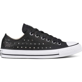 Converse Chuck Taylor All Star din piele Negru negru de argint