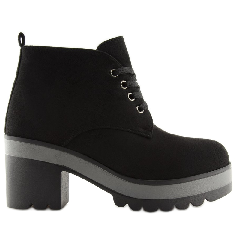 Cizme negre cu lacuri E3110 Negre negru