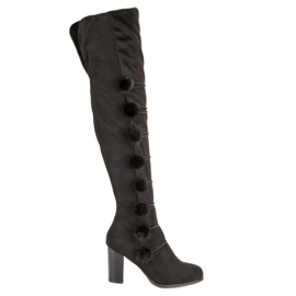 Cizme elegante de muschetar negru