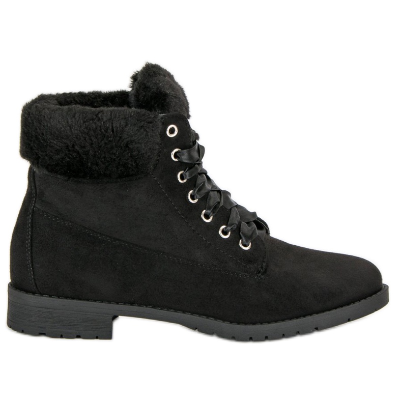 Seastar Cizme înnodate din piele de căprioară negru